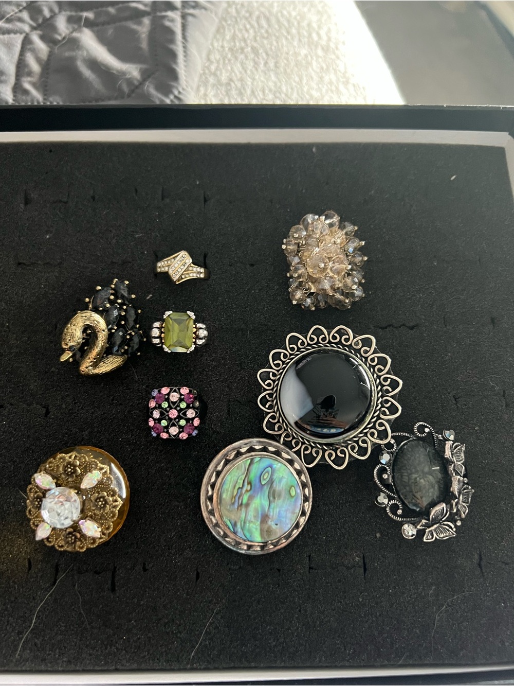 Vintage 9 pc ring lot